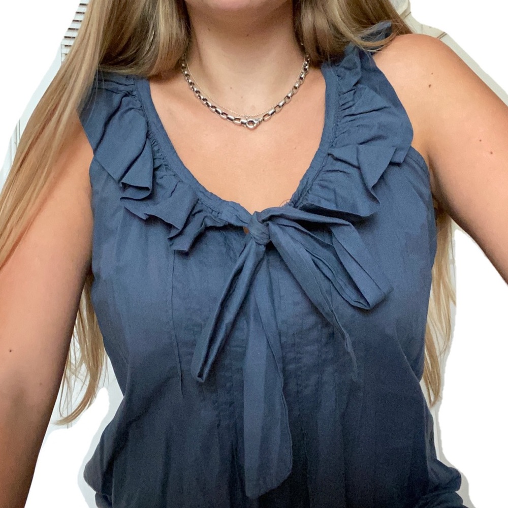 GREY/BLUE RUFFLE DRESS - Picture 3 of 3